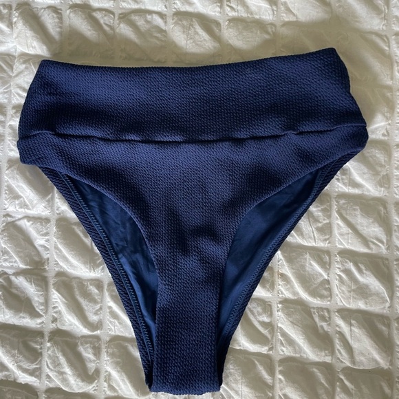 Melissa Odabash Hampton navy ridges high waist bikini bottom - Picture 4 of 13